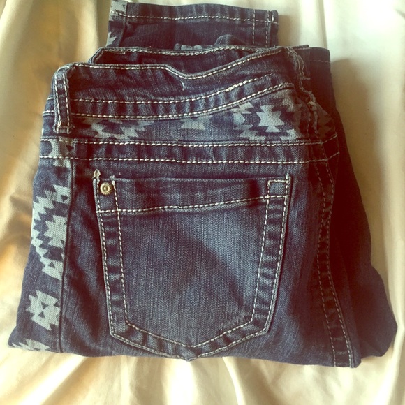 Aztec print jeans