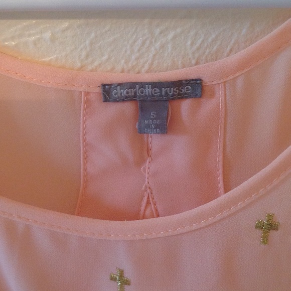 Pink tank top with crosses from Charlotte Russe - Picture 3 of 3