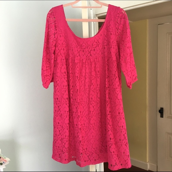 Bright pink / magenta lace dress