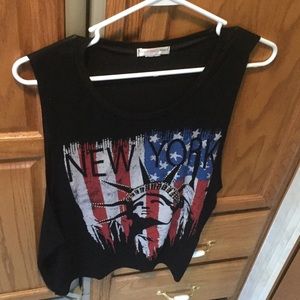 Sleeveless New York tank with jewels, M