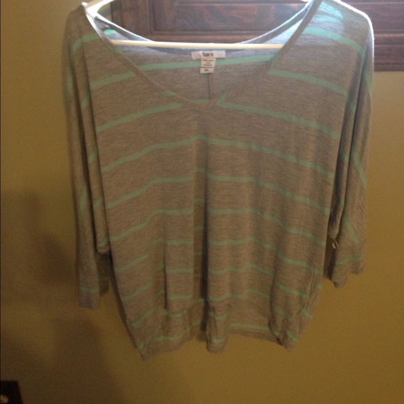 Mint green and grey shirt