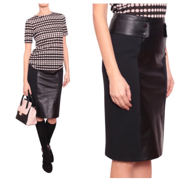 Tory Burch Dresses & Skirts - Tory Burch Madison black matte leather skirt!