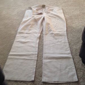 Tan linen and cotton pants