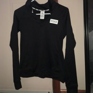 VS PINK ultimate half zip in black