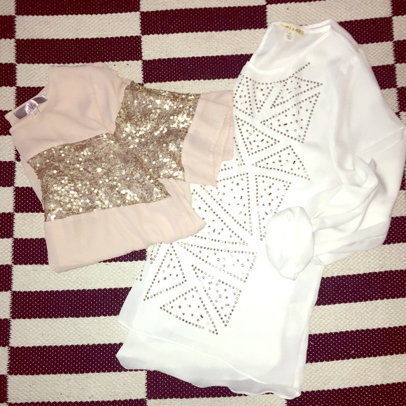 Two beaded Francescas chiffon tops! - Picture 1 of 3