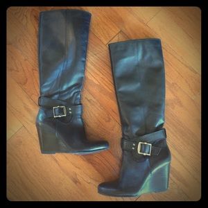 BCBG Black Wedge boots