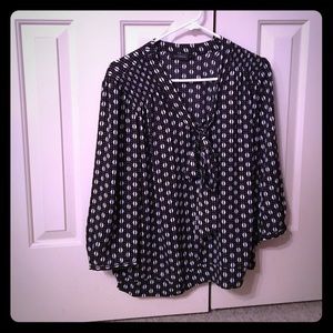 Geometric 3/4 length sleeve blouse