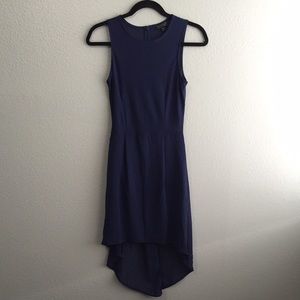 TOPSHOP Navy Blue High Low Sleeveless Dress