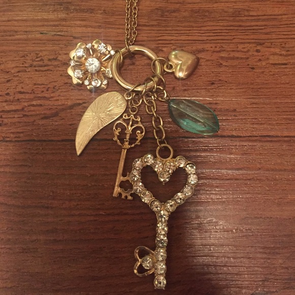 Beautiful charm drop necklace.