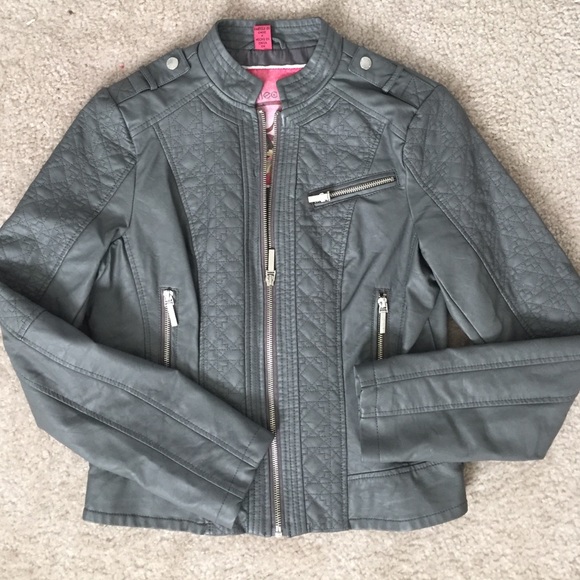 Grey leather jacket