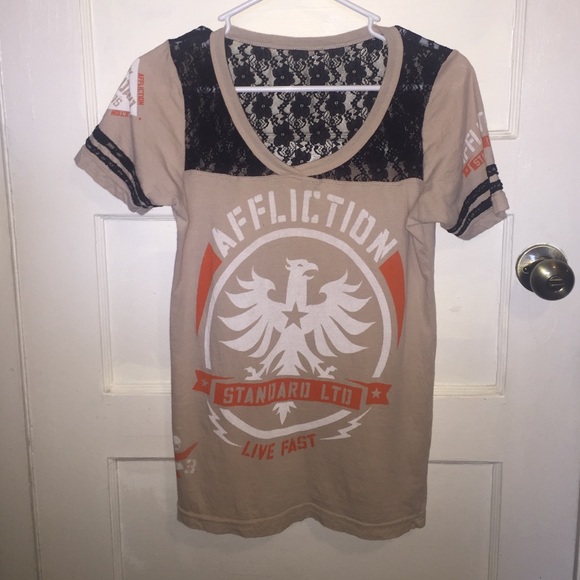 Affliction Women's lacy v-neck