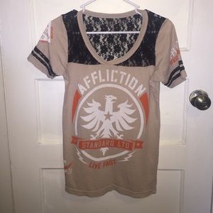 Affliction Women's lacy v-neck