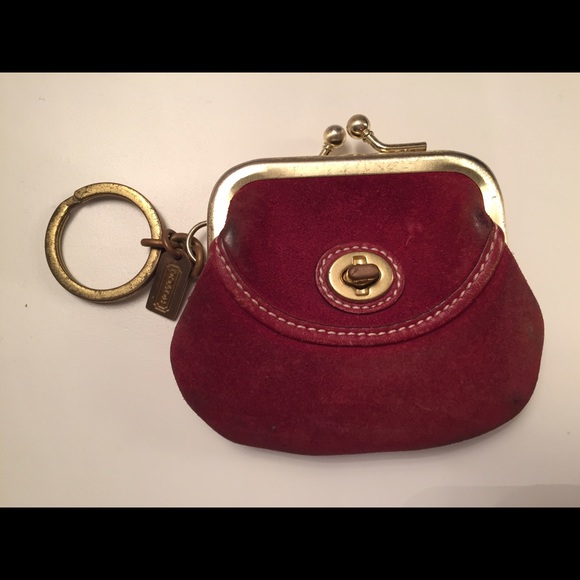 Authentic Vintage Red Coach Coin Purse
