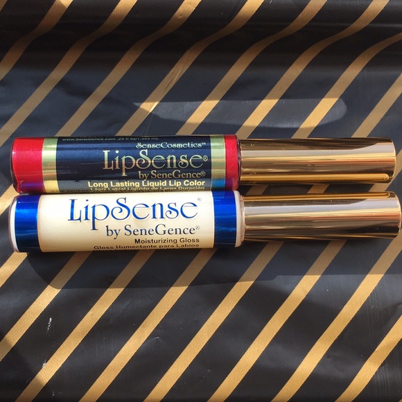 Crimson Red LipSense and Pearl Gloss