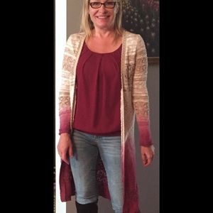 Knee length duster cardigan