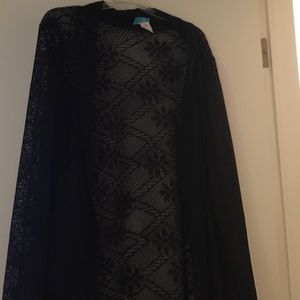 Lace black cardigan sweater