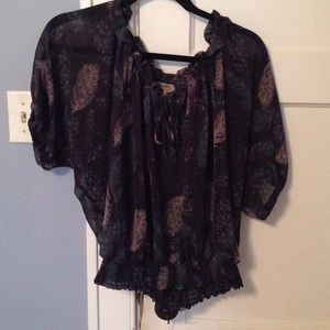 Navy blue blouse, size small.