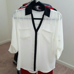 White/Black Blouse