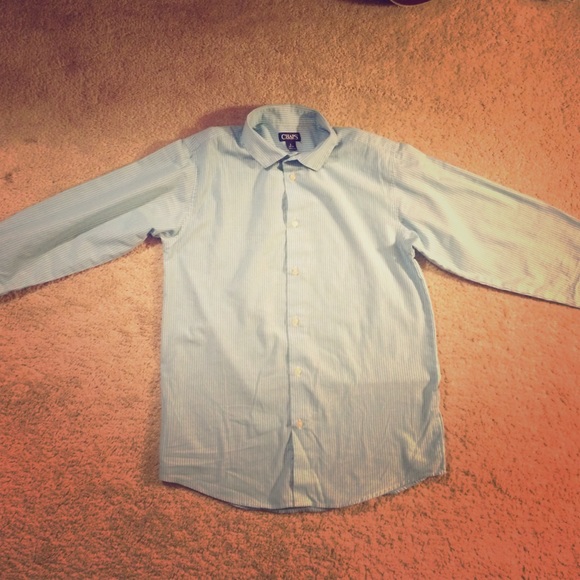 Mens Chaps Light Blue & White Striped button down