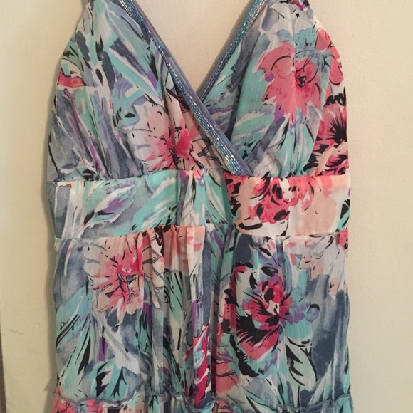 Women's small floral maxi dress