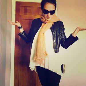 Zara vegan leather cropped jacket