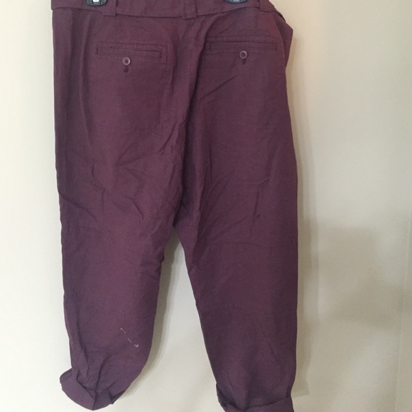 Loft linen pants - burgundy- size 10 - Picture 3 of 3