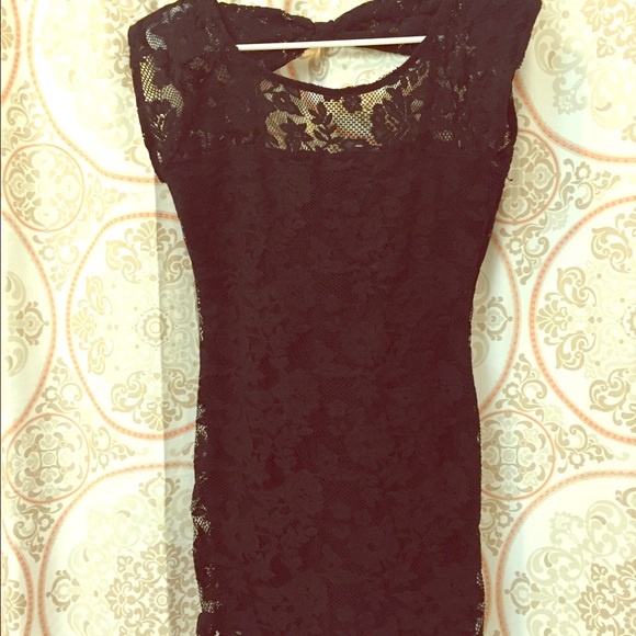 Lace little black dress (beautiful back detailing)