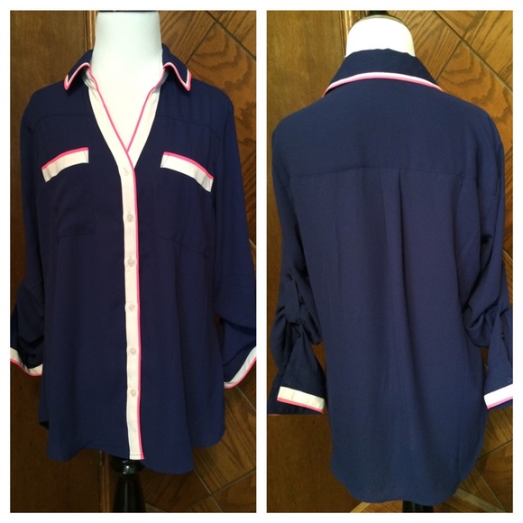 Navy Express Portofino blouse
