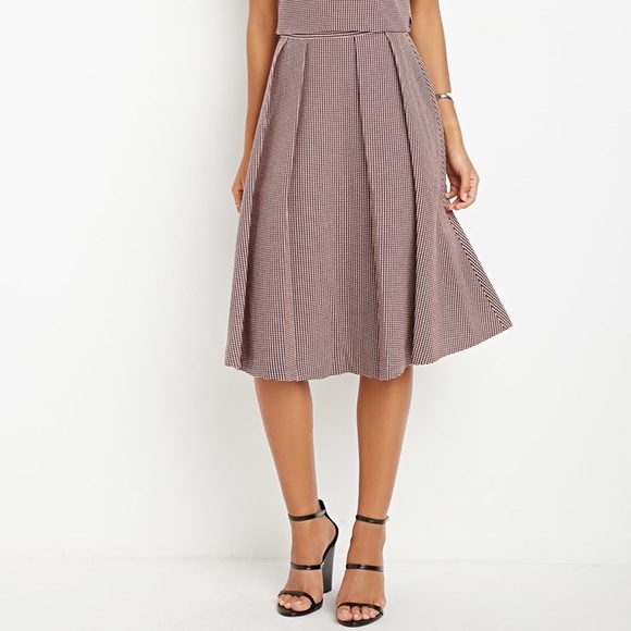 Forever 21 Dresses & Skirts - Red Checked A-line Skirt, size small (gingham)