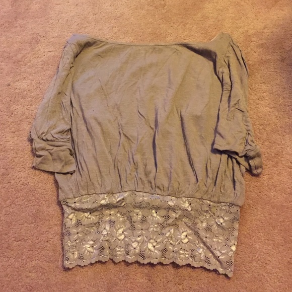 Lace bottom blouse