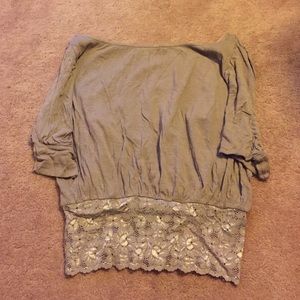 Lace bottom blouse