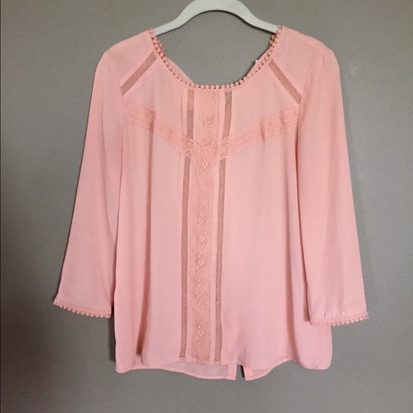 LC Lauren Conrad peach blouse