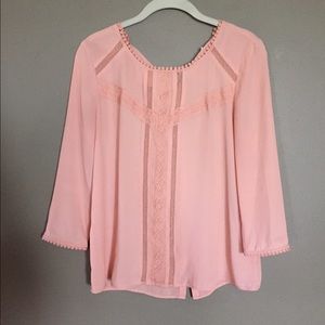 LC Lauren Conrad peach blouse