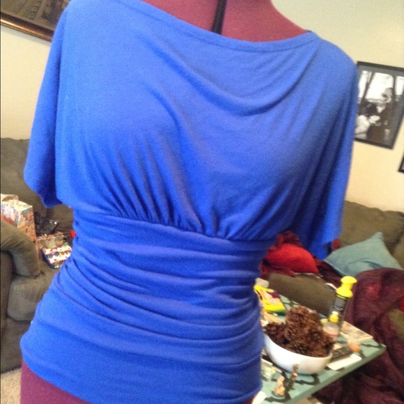 Ruched blue top