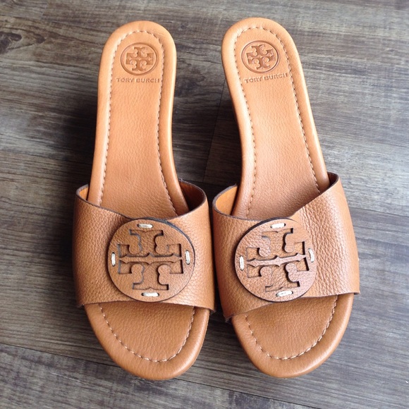 Tory Burch Shoes - Tory Burch cognac wedge mules Sz 10