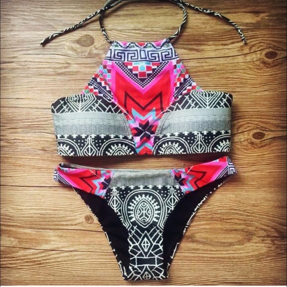 Aztec Tribal Halter Bikini