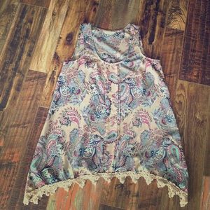 Charming Charlie Paisley Tank Small