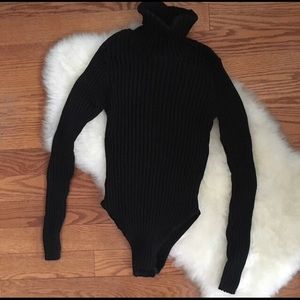 PYLO USA black ribbed turtleneck bodysuit