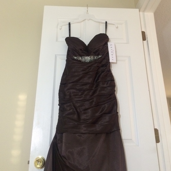 Bill Levokoff Chocolate Gown Style #191 Size 8