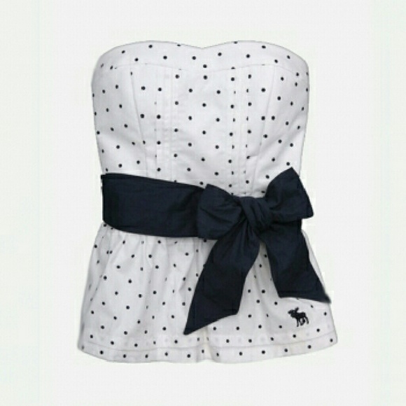 Abercrombie Strapless Dot Top (belt not included)