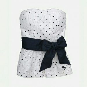 Abercrombie Strapless Dot Top (belt not included)