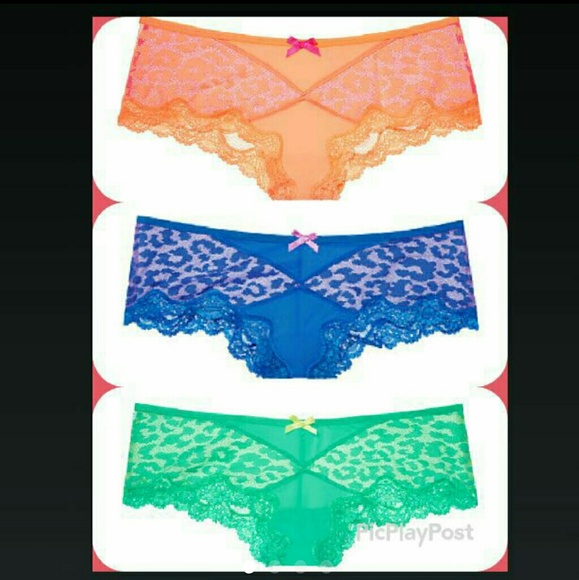 3 NWB V S VERY SEXY LEOPARD LACE CHEEKY