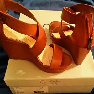 Jessica Simpson Leather Wedges