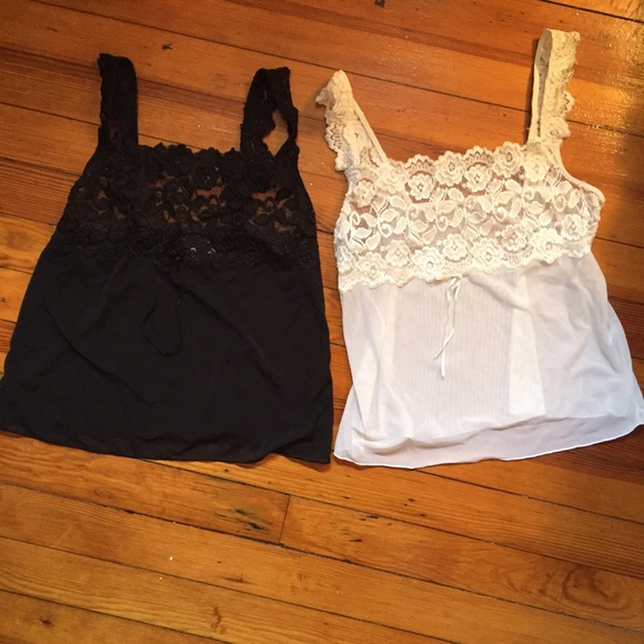 2 Vintage sheer lace camisoles