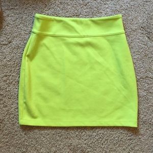Lime green high waist skirt from Urban