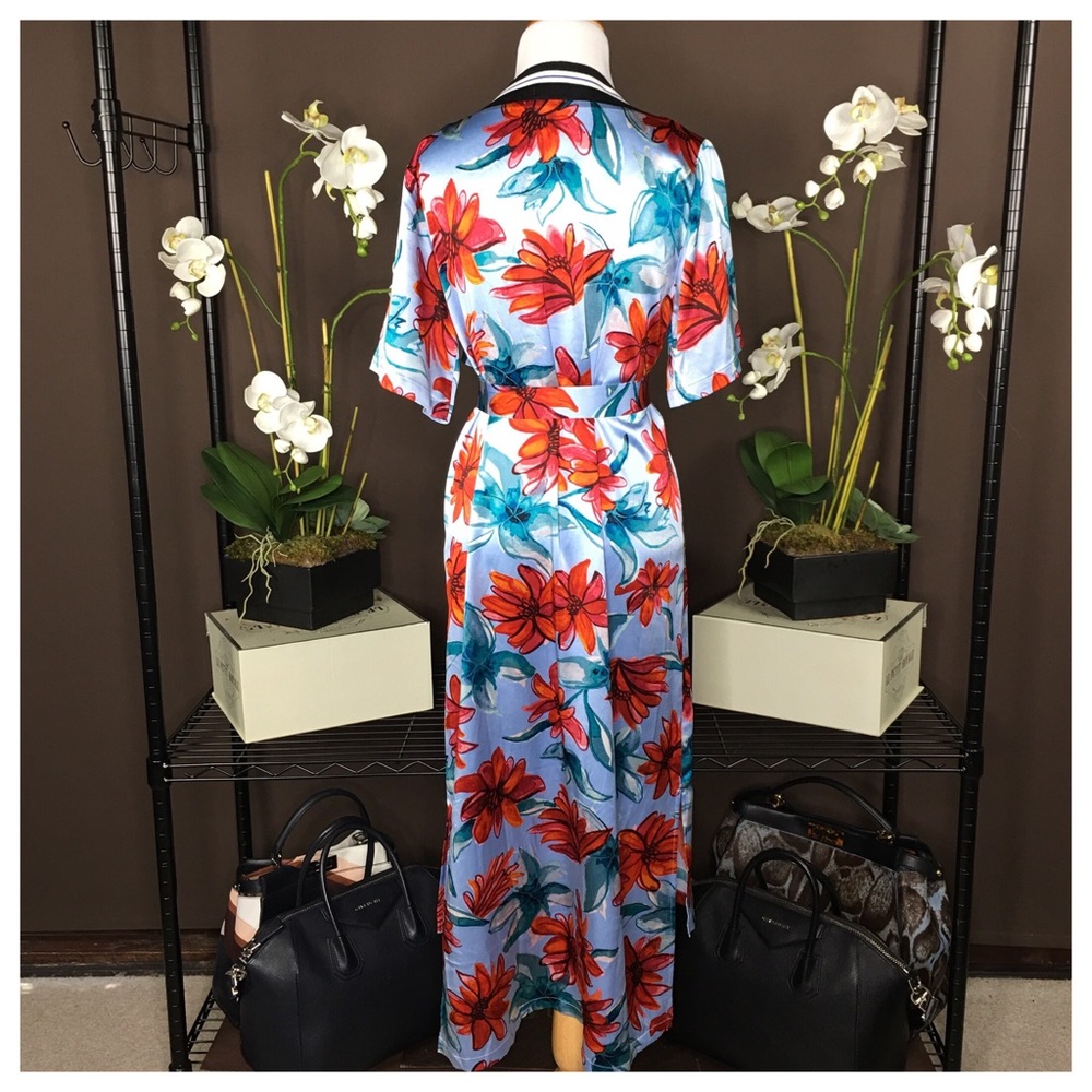 SUNO BLUE FLORAL SILK DRESS - Picture 2 of 7