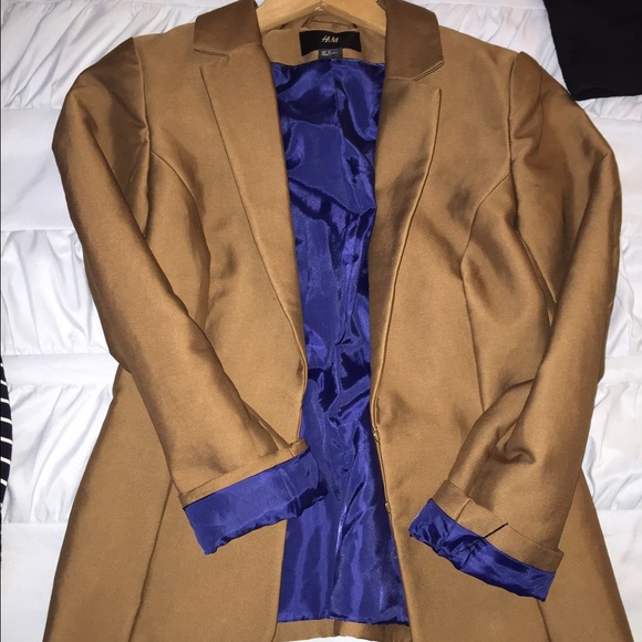 Caramel and blue blazer