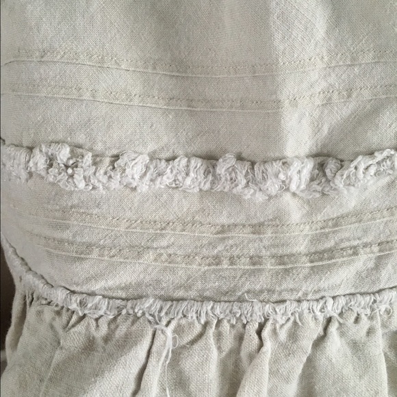 Long old navy linen skirt