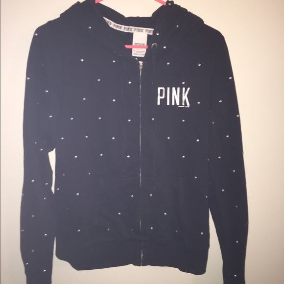 Black and silver studded zip up hoodie