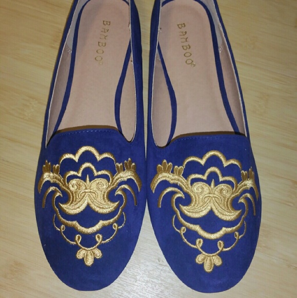Royal Blue & Gold Flats